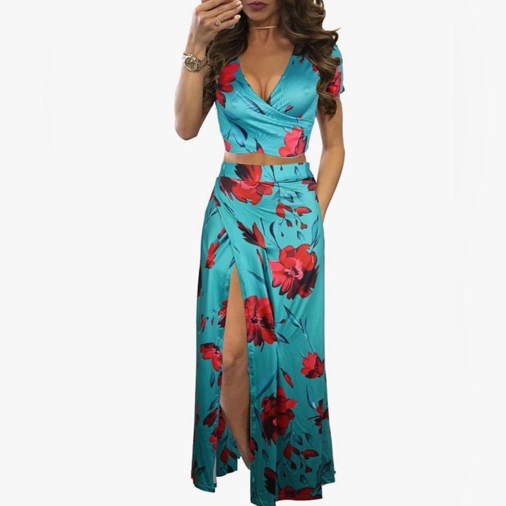 Two piece tie around top and skirt